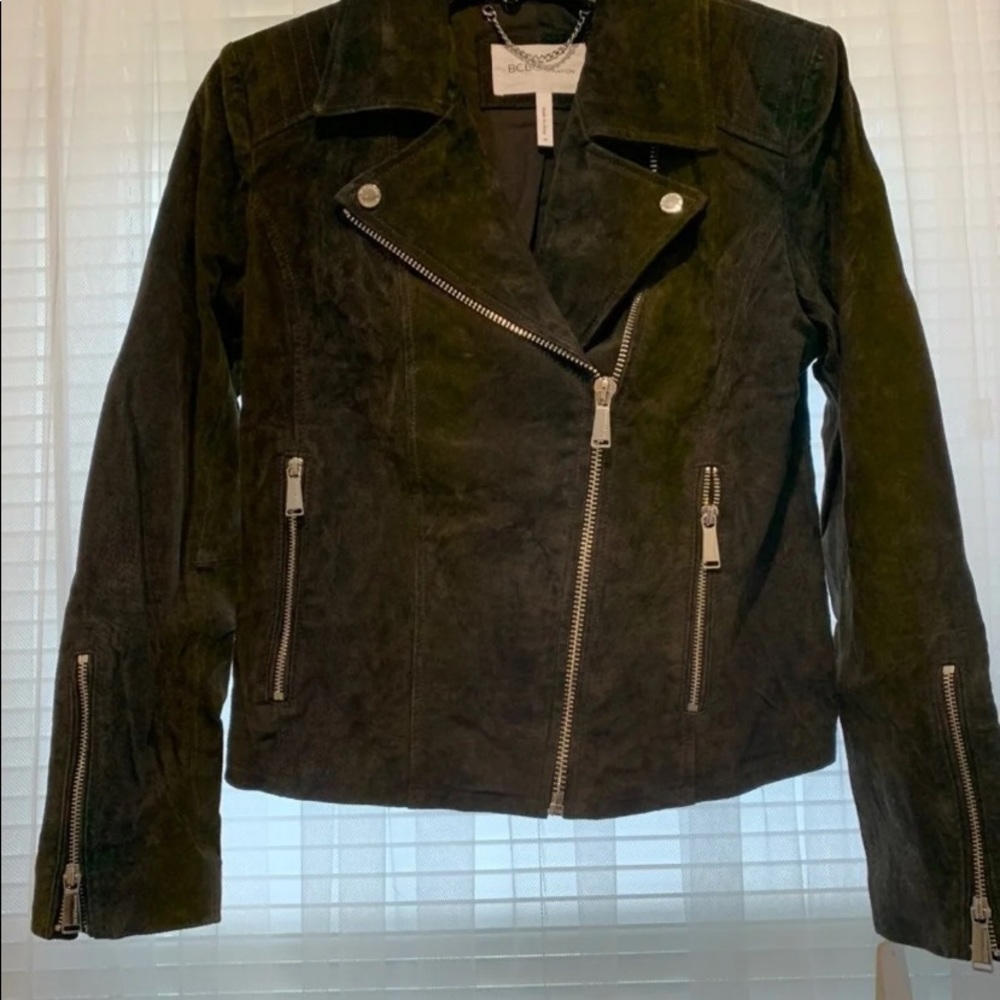 Motorcycle Zipper suede Leather Jacket M (FINAL PRICE $341) #0726
